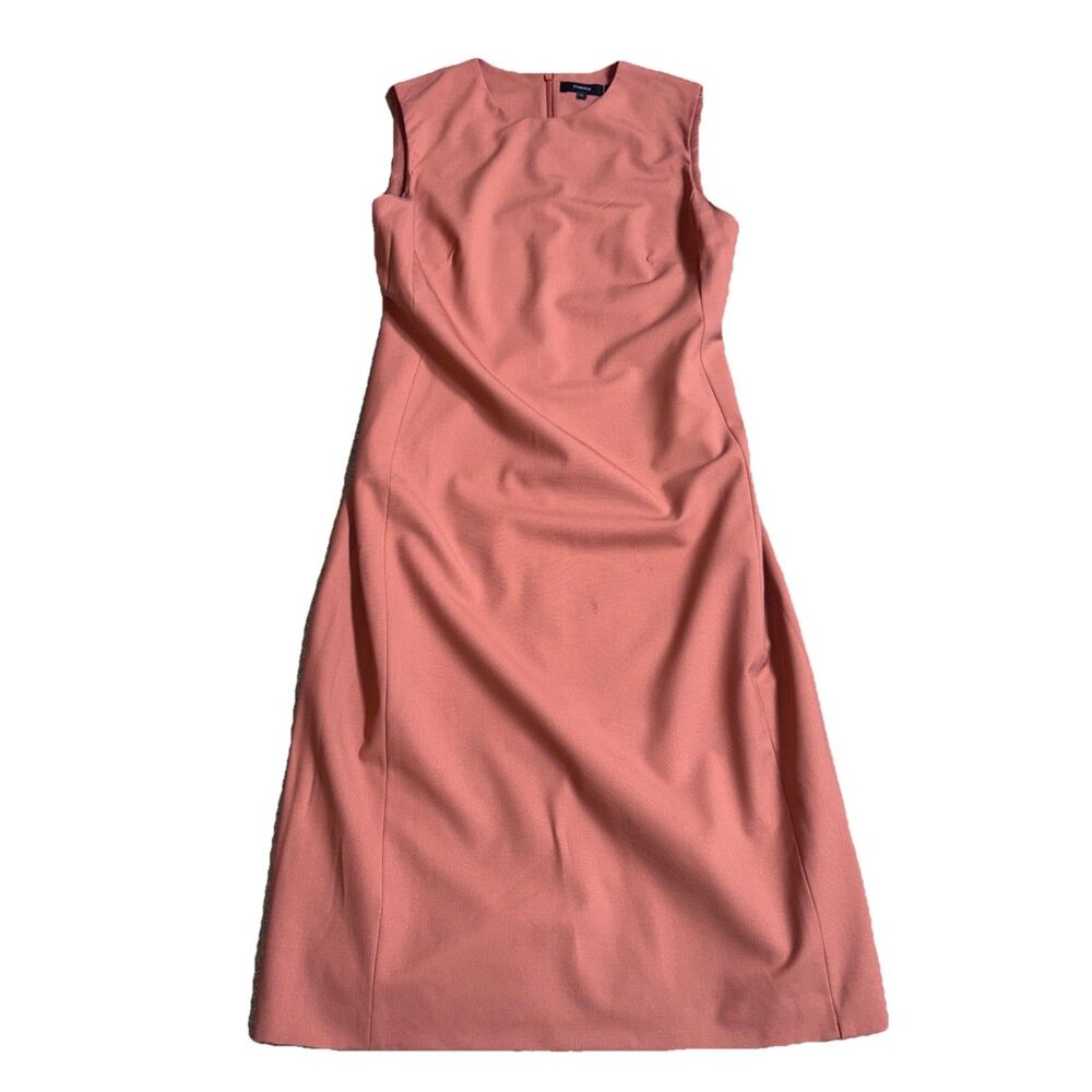 Theory Women’s Sheath Sleeveless Wool Fitted Dress Size 6 Pink Russe - Picture 7 of 14